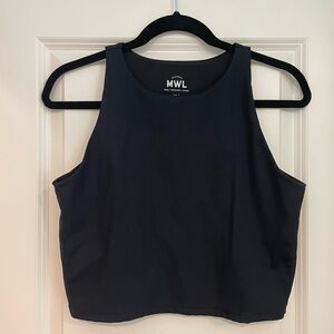 Madewell MWL Form Racerback Crop Top Large in True Black